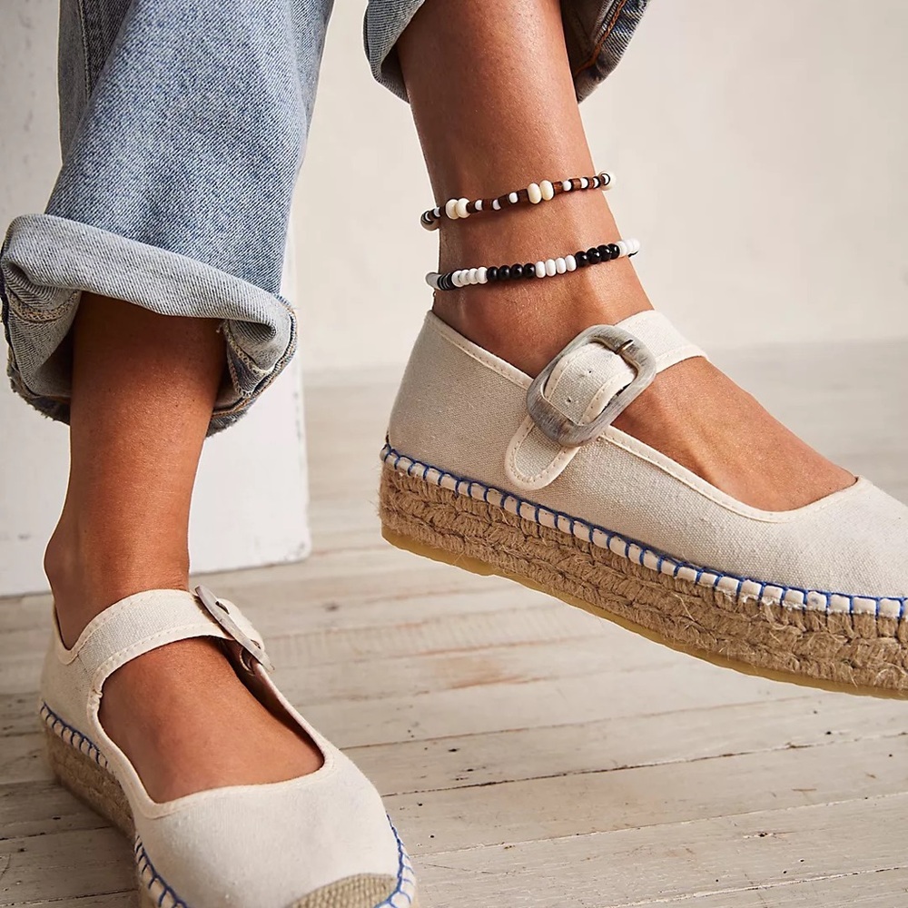 FREE PEOPLE Surfside Mary Jane Espadrilles Sz 6